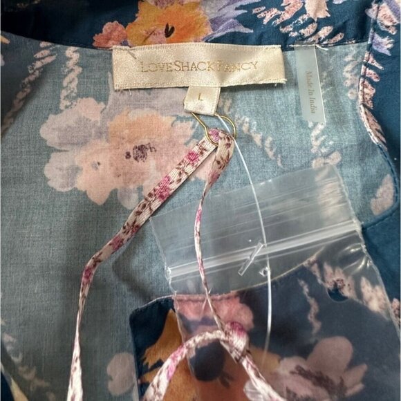 LoveShackFancy Beatrix Floral Blouse, Midnight Blush, Size L, New with tag - Picture 9 of 14